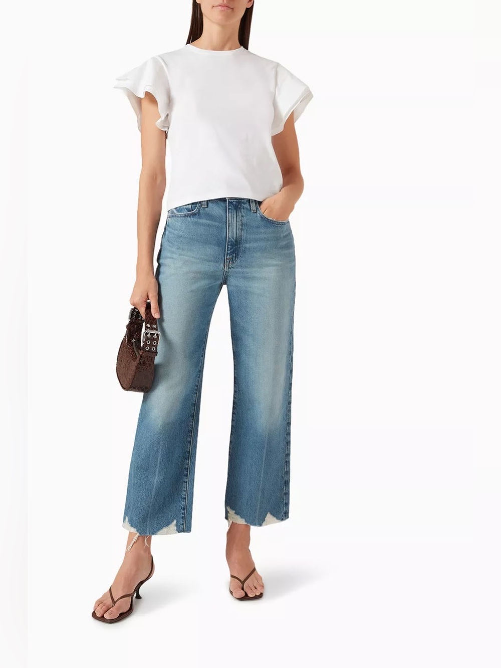 FRAME Le Jane Crop Jeans in Varsity Blues Modern Chew, Size 25